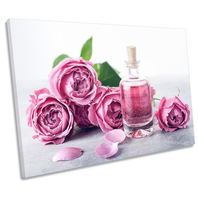 Z2122 Purfume Flowers Rose 1 Piece Wrapped Canvas Wall Art
