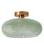 Plafonnier semi-encastré de style Mid-Century moderne, luminaire de cuisine avec abat-jour en verre, plafonnier rétro près du vestibule pour la salle de bain du couloir (abat-jour vert)