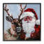 «Rosy Cheeked Santa & Reindeer», giclée encadrée, design par Sara Culpepper-1615801650-1615801648