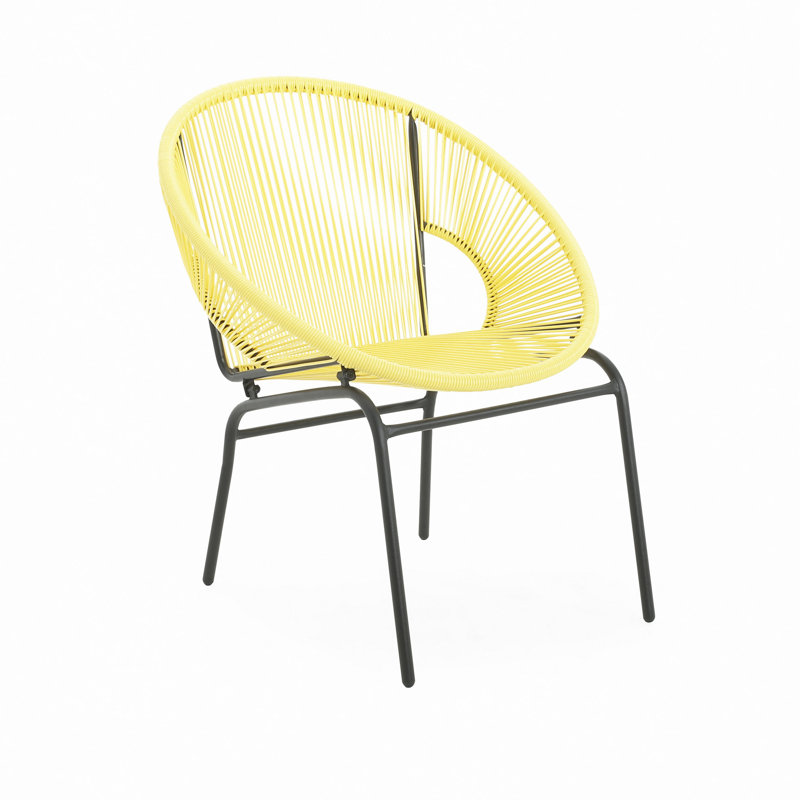 Chaise en osier, ensemble de 2, Jaune