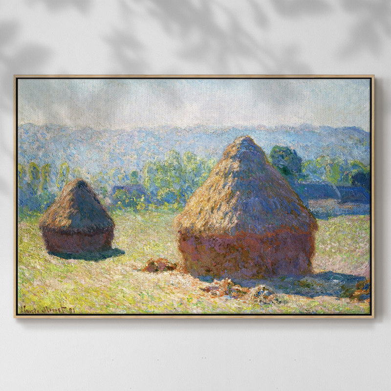 Monet, reproduction d'art encadrée sur toile par Claude Monet, H 27 po x l 41 po x P 2 po, Naturel