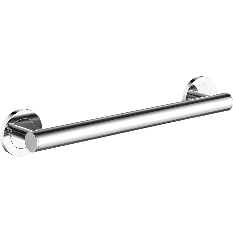 18" Wall-Mounted Lava Grab Bar - Chrome, Premium Brass Construction, Installation Hardware Included, Chrome, 18" W
