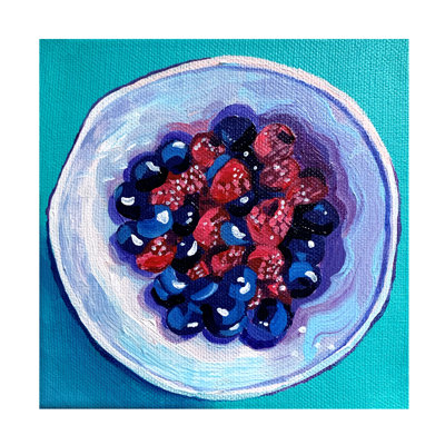 " Wrapped Canvas Wall Art - Key And Sea 'Fruit' Wall Art For Living Room, Bedroom, Or Office Décor - 18x18 "