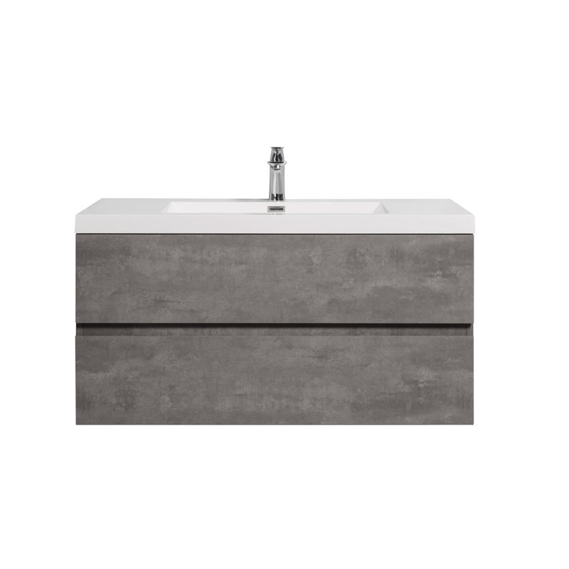 Ensemble de meuble-lavabo simple mural 35,3 "Hourani