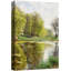 Tranquil Forest Lake Reflection, Green Nature Waterside, encadré, impression sur toile-123385775-123385771