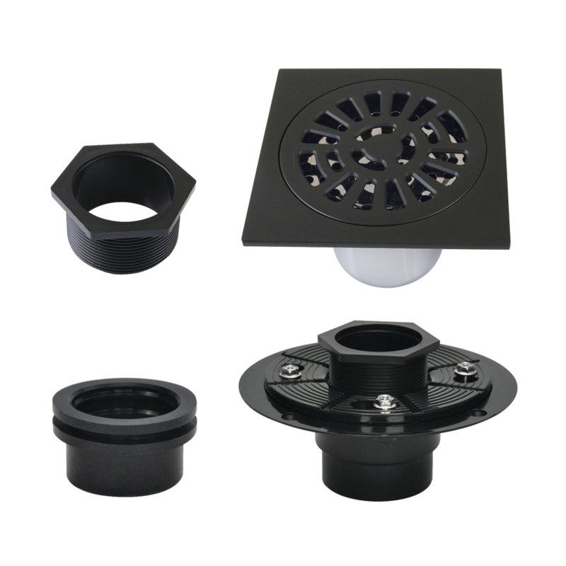Drain de douche à grille, Noir mat