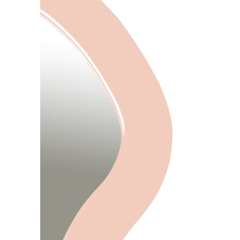Oblique Iron Frame Mirror, 48" x 28", Pink