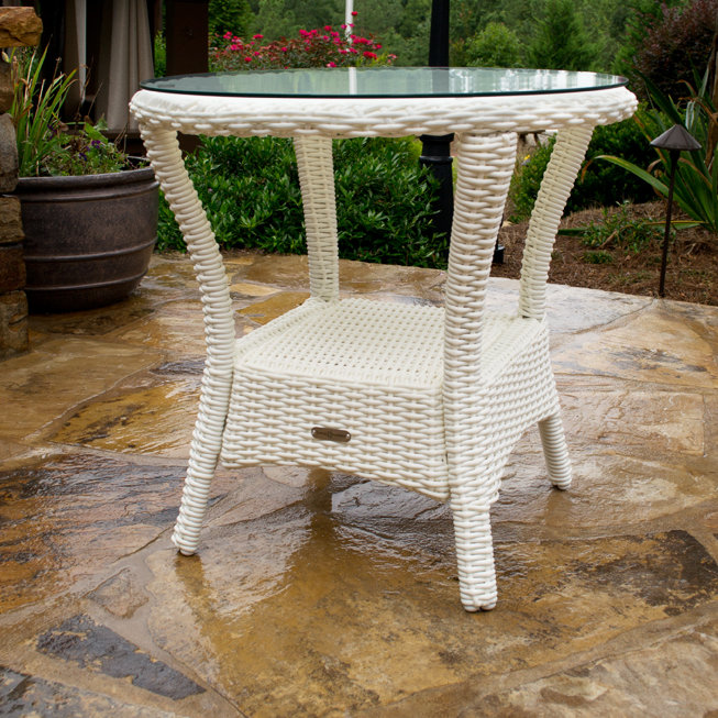Bayview Wicker Side Table, Magnolia