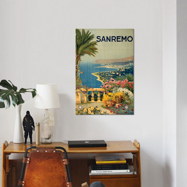 «San Remo Travel» par Studio W, reproduction sur toile tendue avec châssis, H 40 po x l 26 po x P 1,5 po, Pas de tapis
