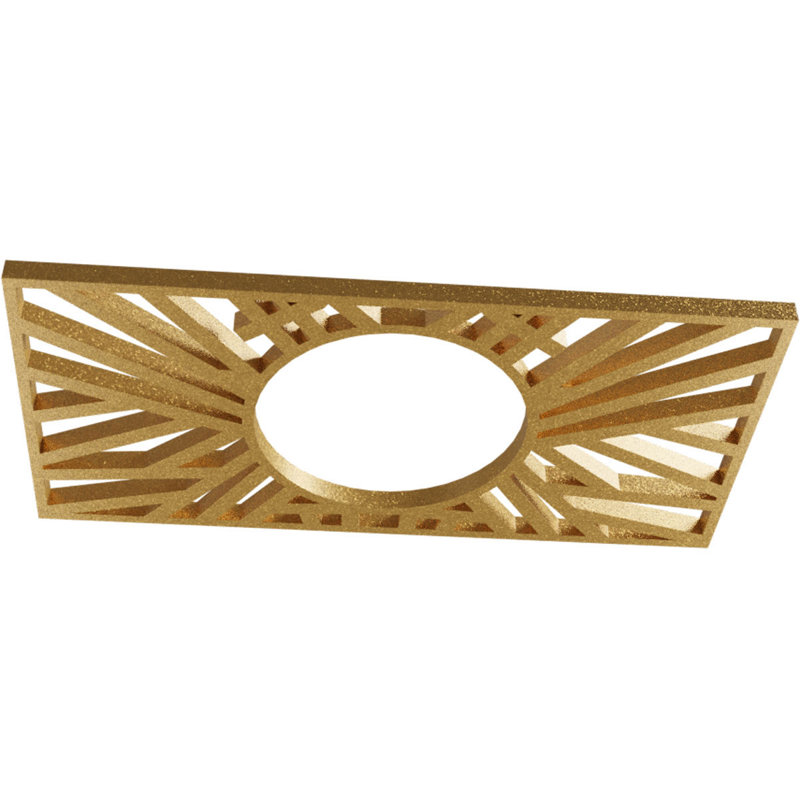 H 16 po x l 8 po x P 5 7/8 po x P 1/2 po médaillon de plafond en PVC de qualité architecturale, or, Or