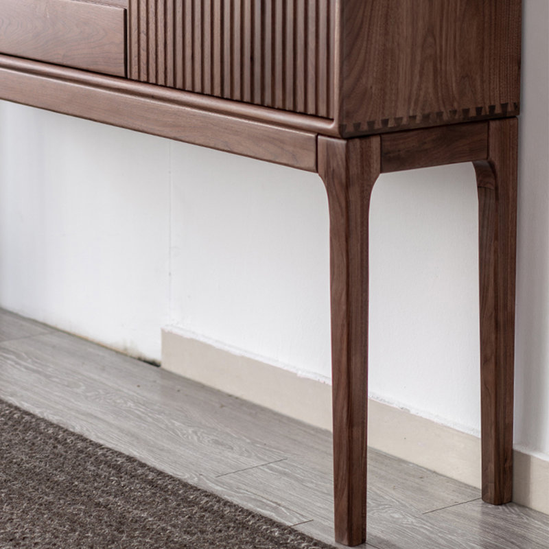 Retro Console Table With 2 Drawers, 2 Cabinets, 35.43" H x 47.24" W x 13.78" D