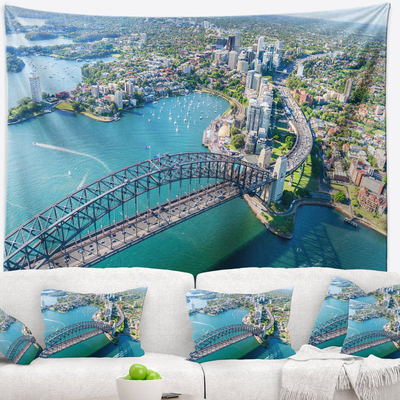 Tapisserie de paysage urbain de Sydney, H 32 po x l 39 po