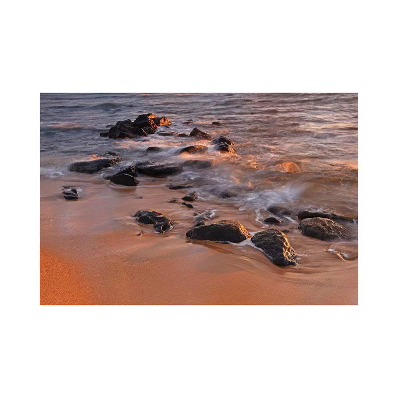Sunrise Waves 1 Piece Wrapped Canvas Wall Art, 30.48cm H x 45.72cm W x 1.91cm D
