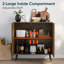 Armoire d'appoint cannelée avec portes et tablettes réglables, armoire de rangement autoportante et meuble télé pour salon-909581786