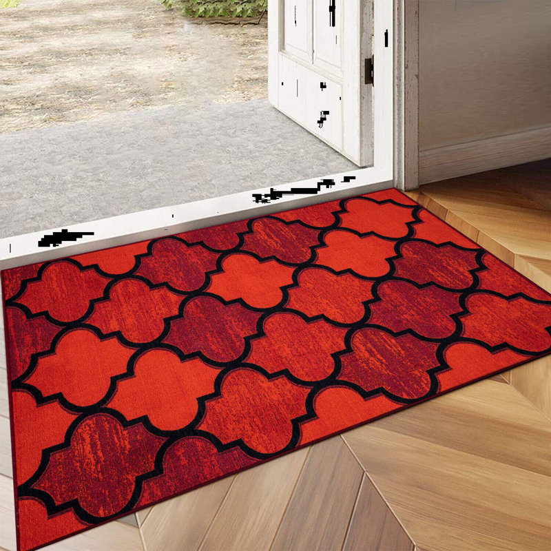 Adonna Non-Slip Indoor Doormat, 50cm W  x 80cm L, Red