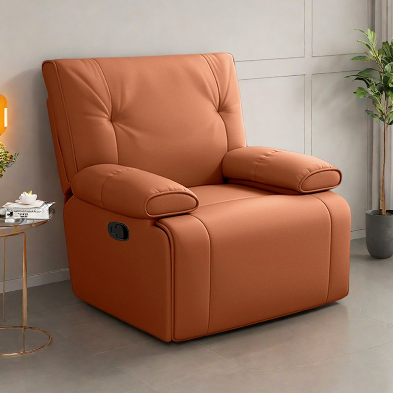 Fauteuil inclinable réglable en similicuir multifonctionnel, Caramel