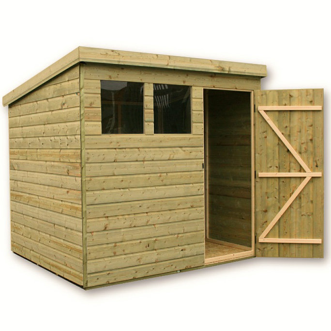 Shiplap Pent Wooden Shed, 7ft. W x 6ft. D