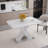 Alto Modern Extendable Square Dining Table with Marble Look Top