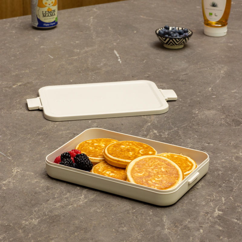 Boîte à repas à emporter, plate, 4,6 tasses (1,1 litre), Soft Beige