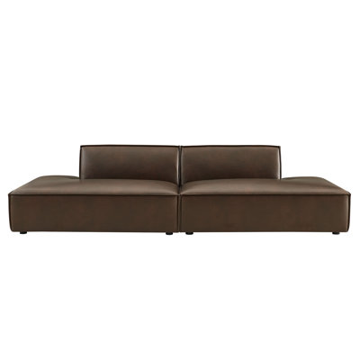 Bange 2-Piece Vegan Leather Modular Loveseat In Espresso