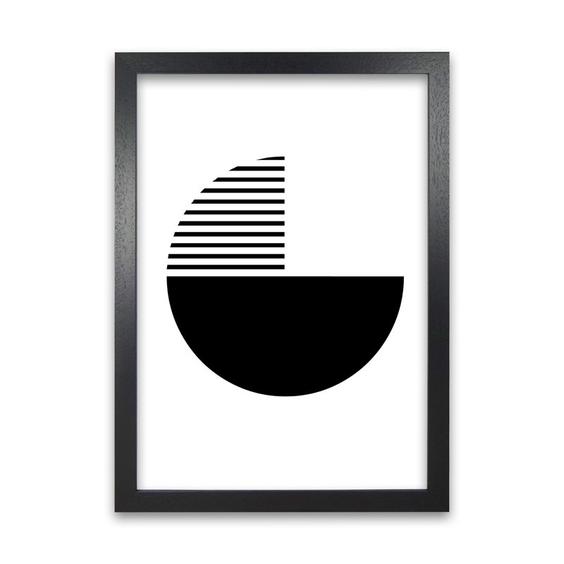 Mid Century Black Original - Print, Black Frame, 84cm H x 59cm W x 3cm D