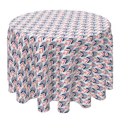 Round Ikat Cotton Twill Tablecloth