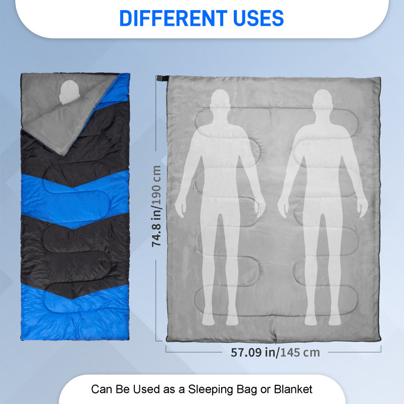 Lightweight Sleeping Bag With Carrying Bag, Blue