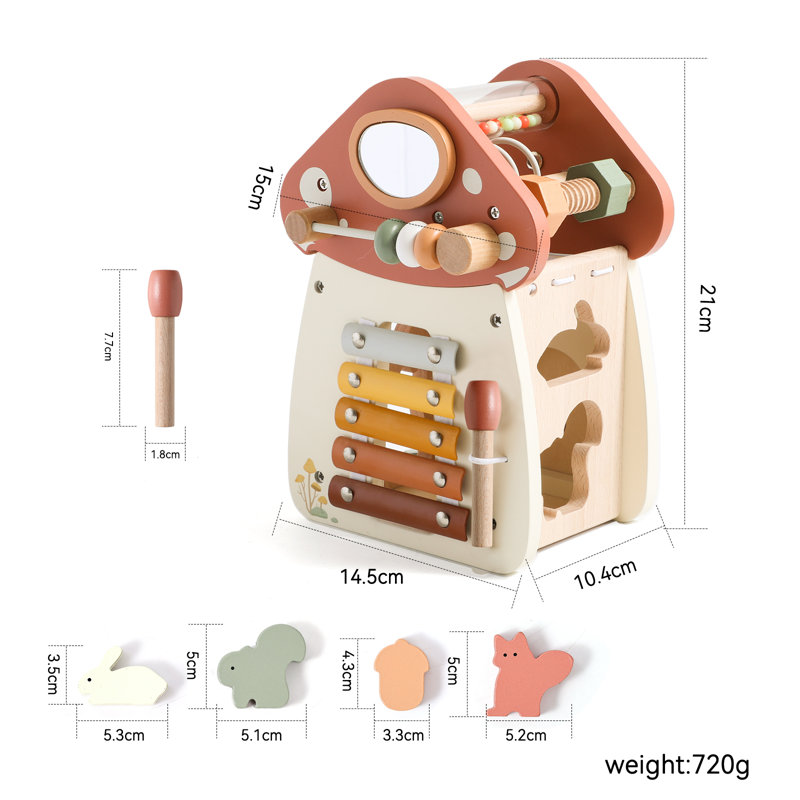 Cube en bois 8-en-1 pour tout-petits