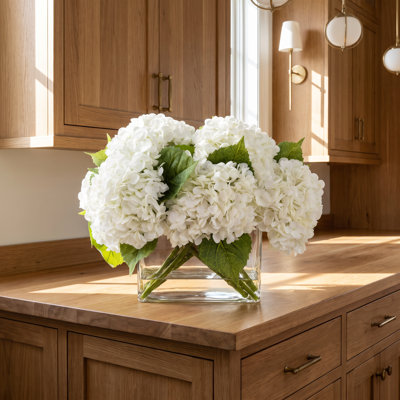 Real Touch Hydrangea in Glass Vase