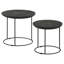 Ensemble de 2 tables gigognes rondes en bois de manguier noir mat