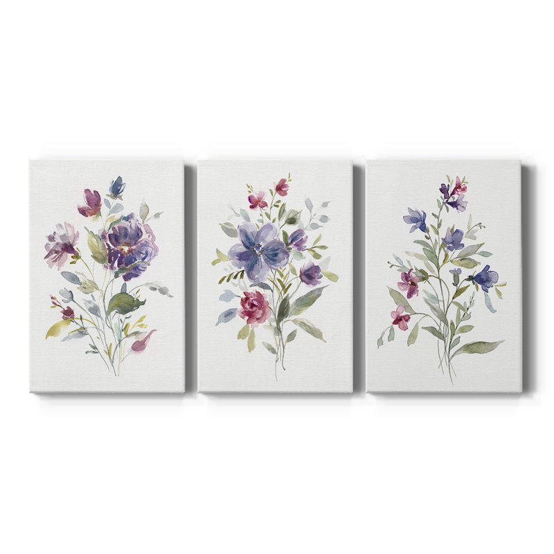 Variété de couleurs I - Toile tendue avec châssis sur mesure - 3 pièces, H 12 po x l 24 po