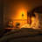 2 Pack Black Amber Modern Square Night Light With Sliding Dimmer