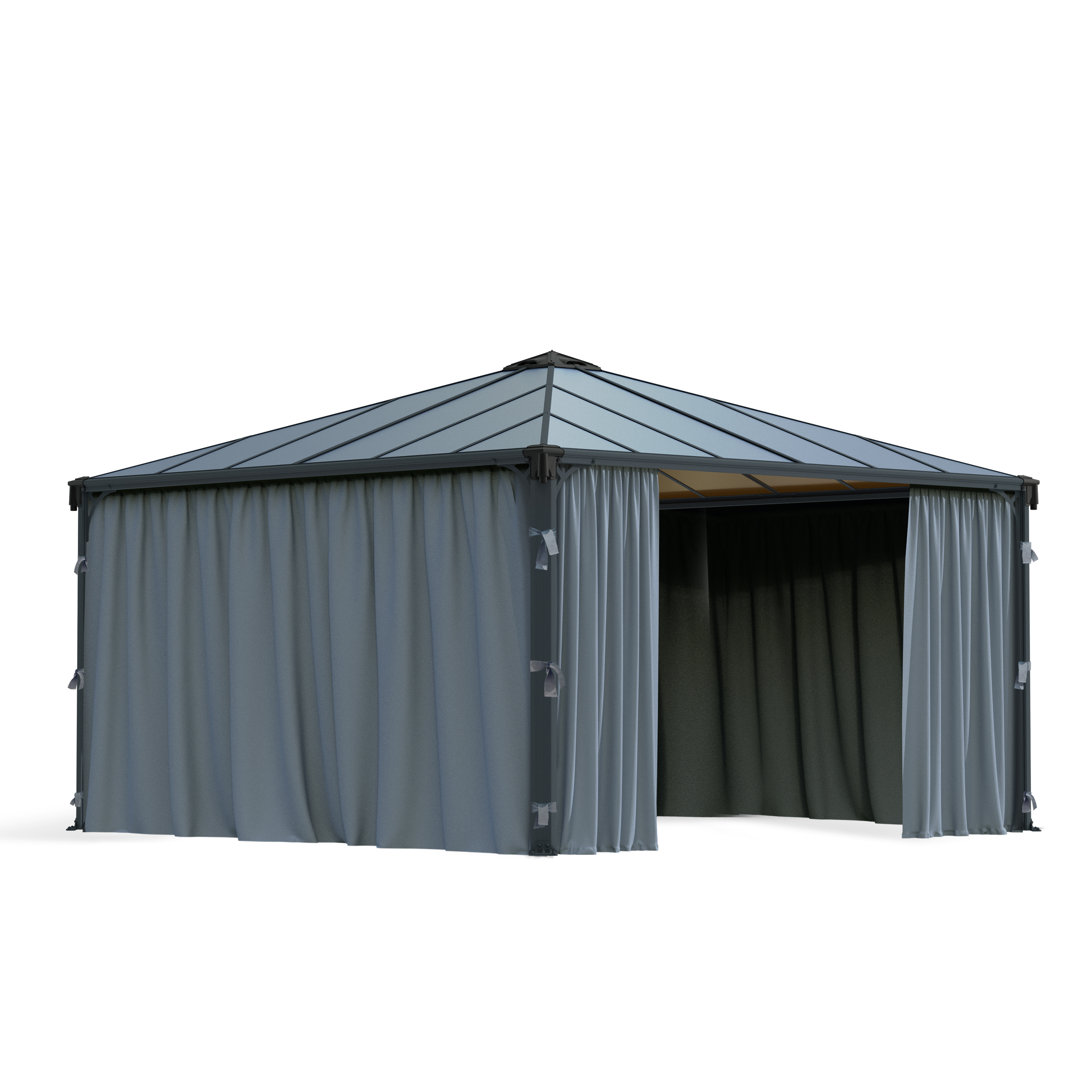 Pavillon Vorhangset 4,38m x 2,14m Grau 436x217cm