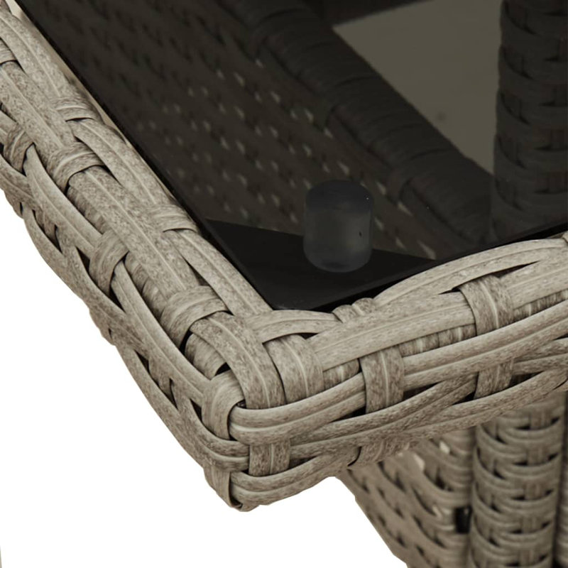 Vidaxl Garden Table Light Grey PE Rattan Medium UV-Resistant Materials