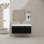 Meuble-lavabo mural 48 po avec lavabo et support de rangement, cuve à rebords épais 48 po