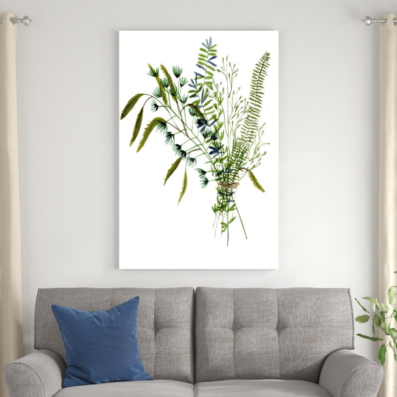 «Green Bouquet I» par Melissa Wang, reproduction d'art sur toile tendue, H 48 po x l 32 po
