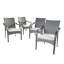 Chaise d'extérieur empilable en rotin PE avec structure en fer (ensemble de 4), gris