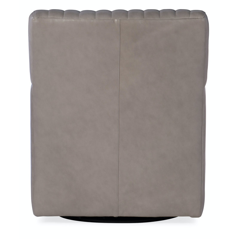 Barnabus Swivel Club Chair, Rio Mineral Genuine Leather