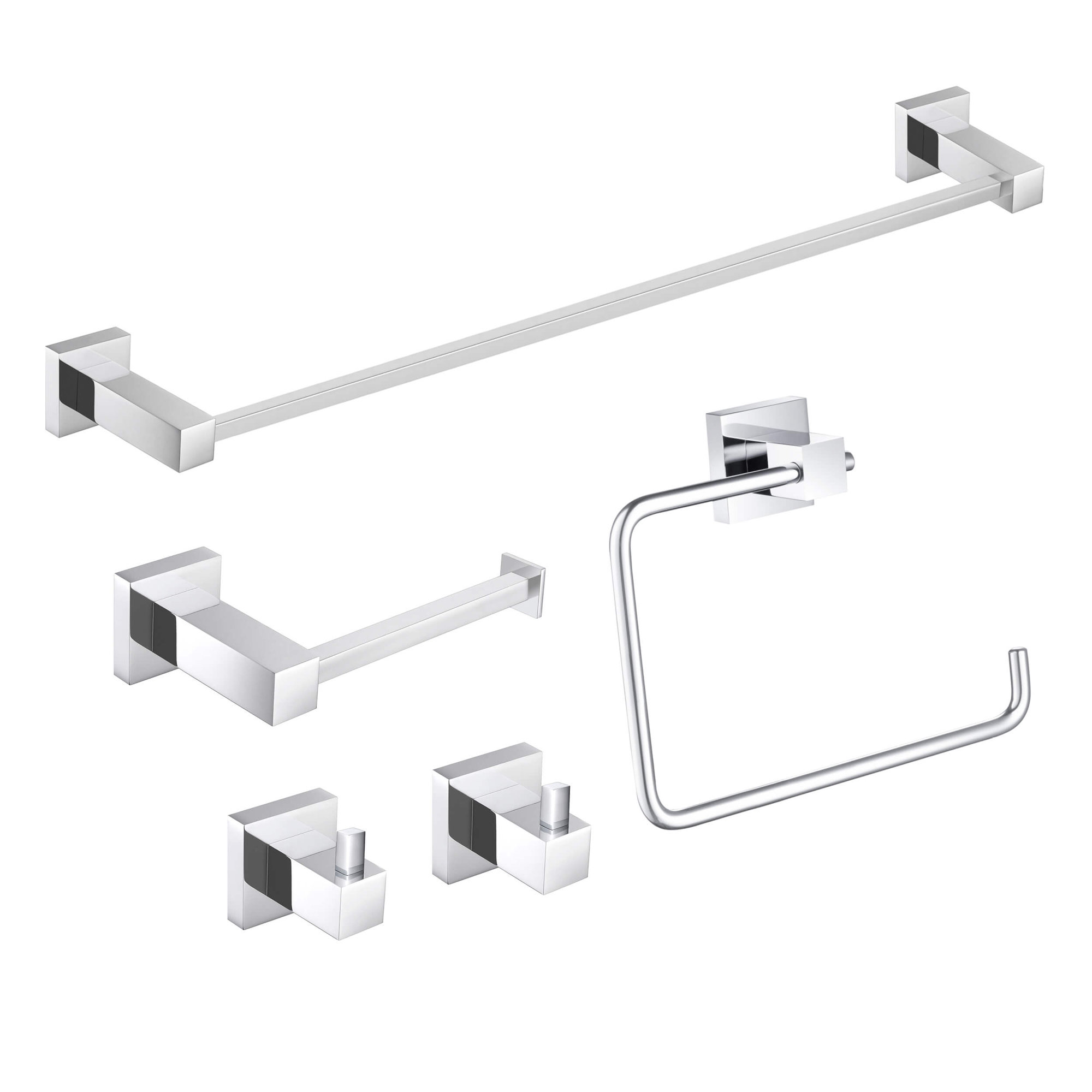 5 - Piece Bathroom Hardware Set, Chrome