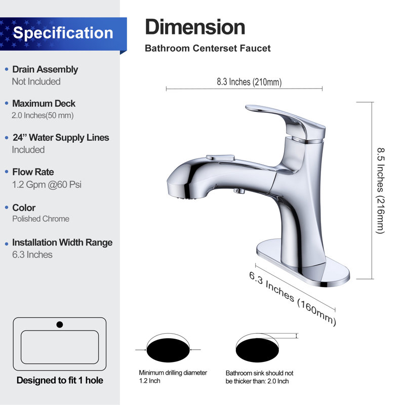 Vessel Sink Faucet Single-handle Bathroom Faucet, Polished Chrome