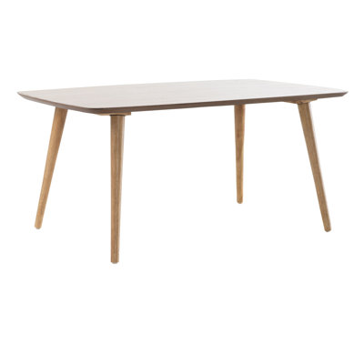 Mid-century Style Rubber Wood Coffee Table For Living Room Elegance