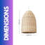 32cm H Rattan Pendant Shade in Brown