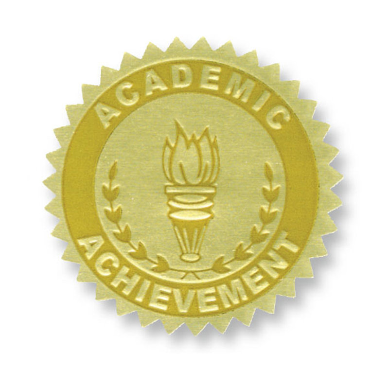 Sceaux de certificat de rendement scolaire