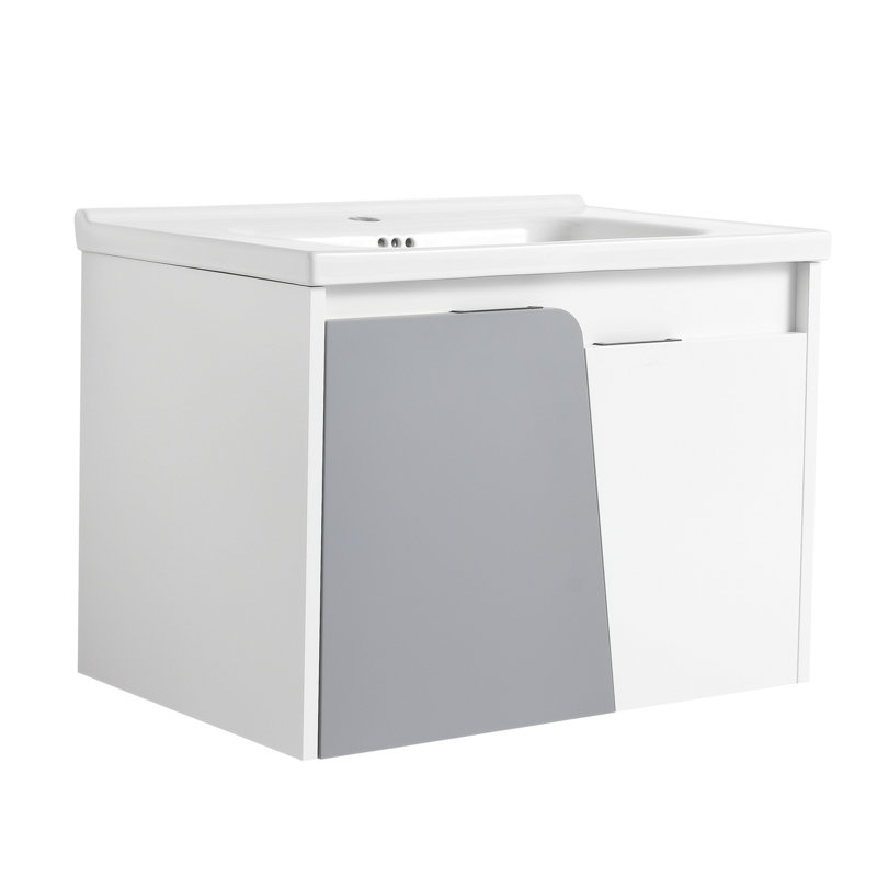 Quency 27.89 " W Free Standing Wall Mounted 1 Single Vanity Bathroom Vanity With Ceramic Top