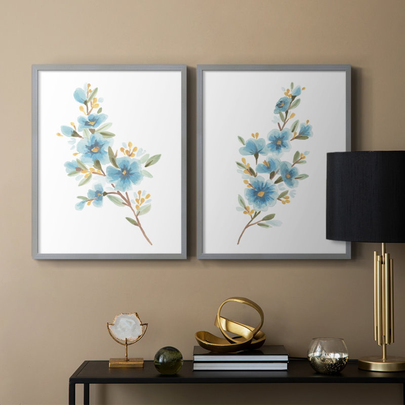 Reproduction encadrée Wildflower Sprig I-Premium - prête à être accrochée - aucun clou requis - aucun clou requis, Vert