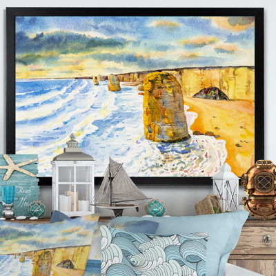 «Rock On Romantic Costal Scenery», reproduction sur toile flottante