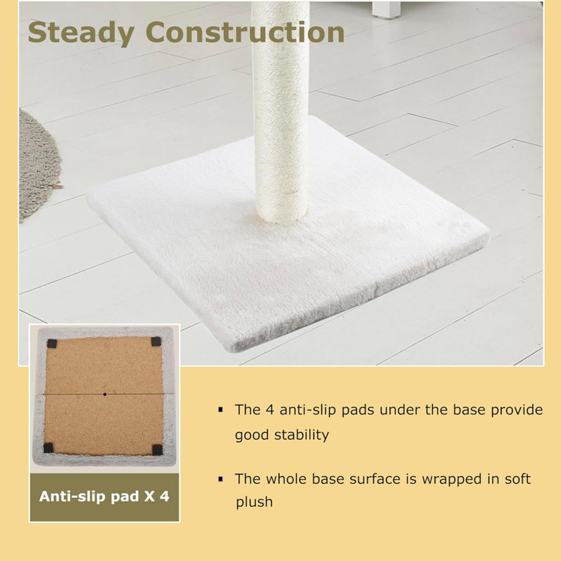 29" Beige Sisal Cat Scratching Post with Plush Ball
