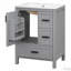Meuble-lavabo de 24 po avec lavabo en céramique, porte à fermeture douce, tablette et tiroirs-609411624