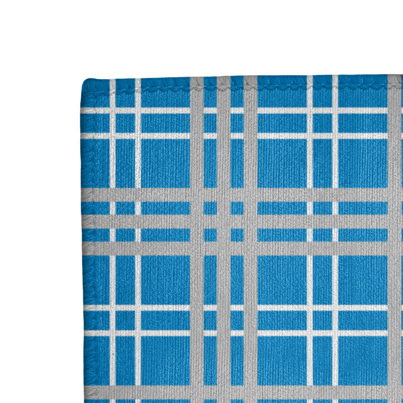 Tapis à carreaux bleu, Rectangle 3 pi x 5 pi