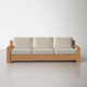 Miguelina 87'' Teak Outdoor Sofa with Sunbrella Cushions